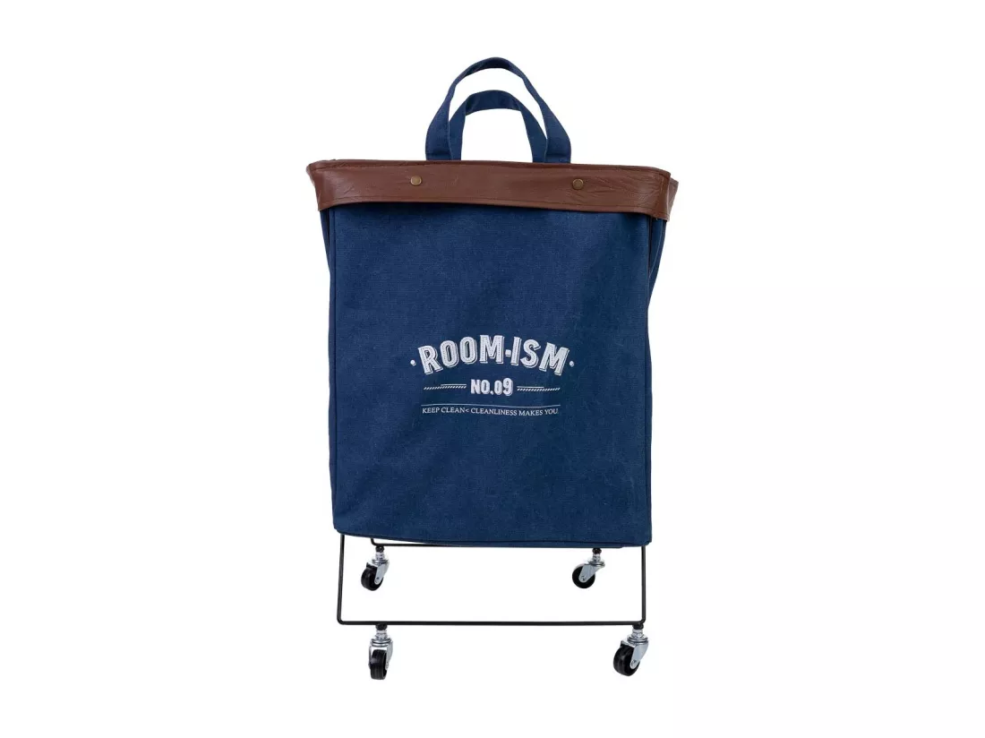 Panier à linge en métal et tissu 41x32x58