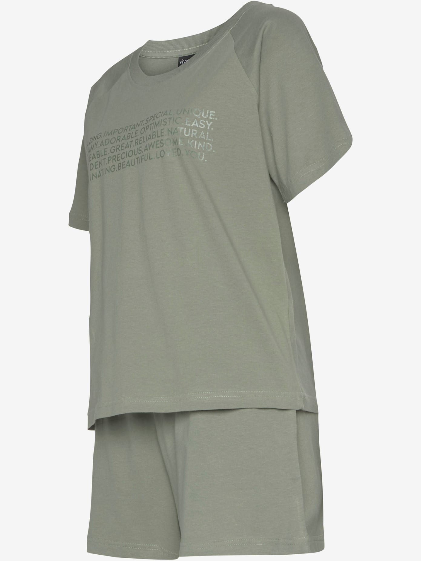 Pyjama court avec imprimé texte devant