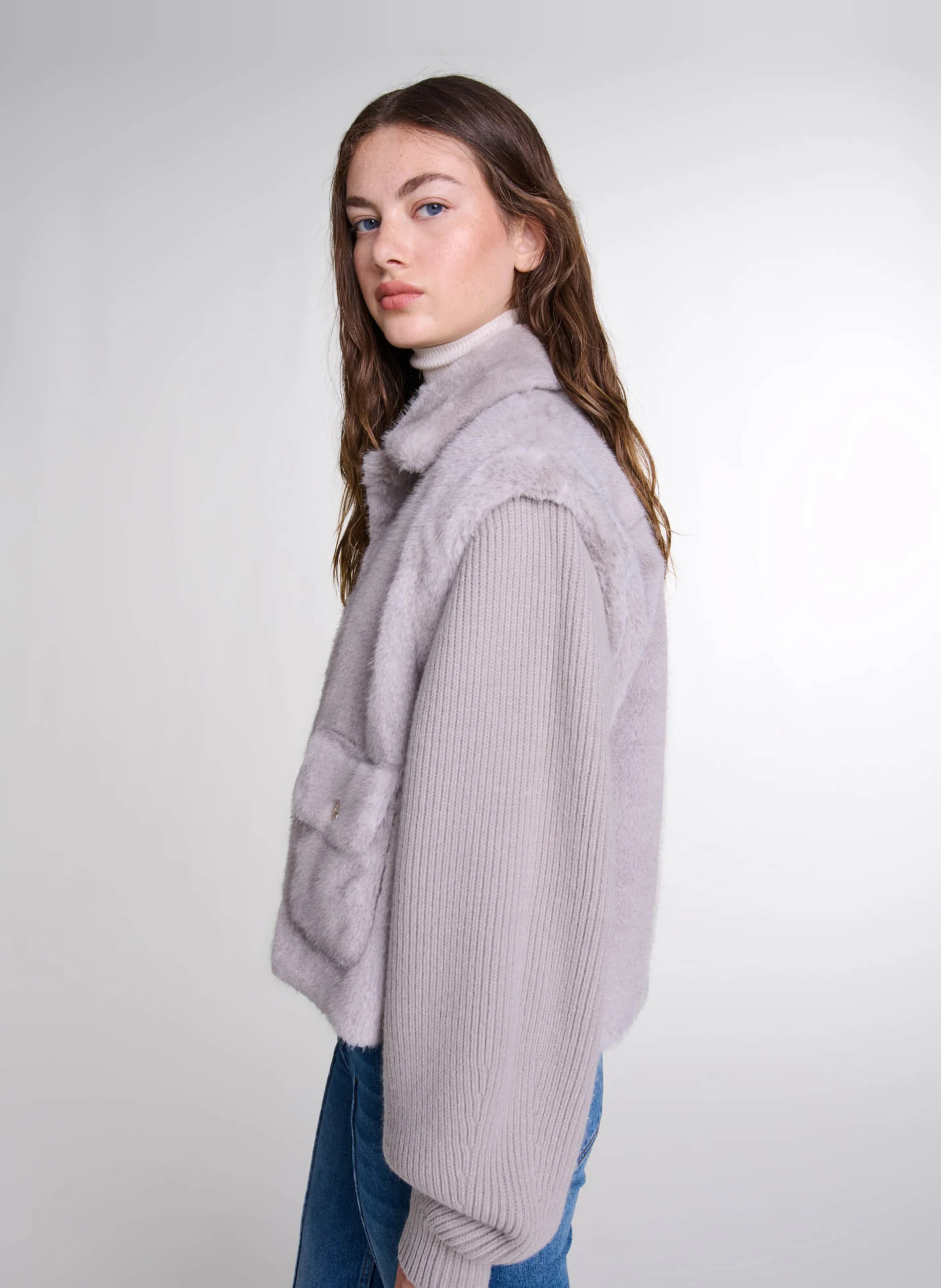 Veste droite col classique| Gris