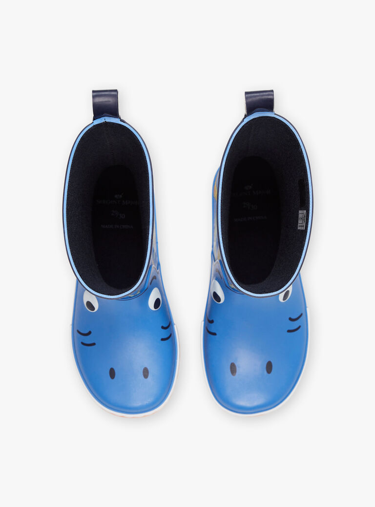 Bottes de pluie bleues à imprimé dinosaures