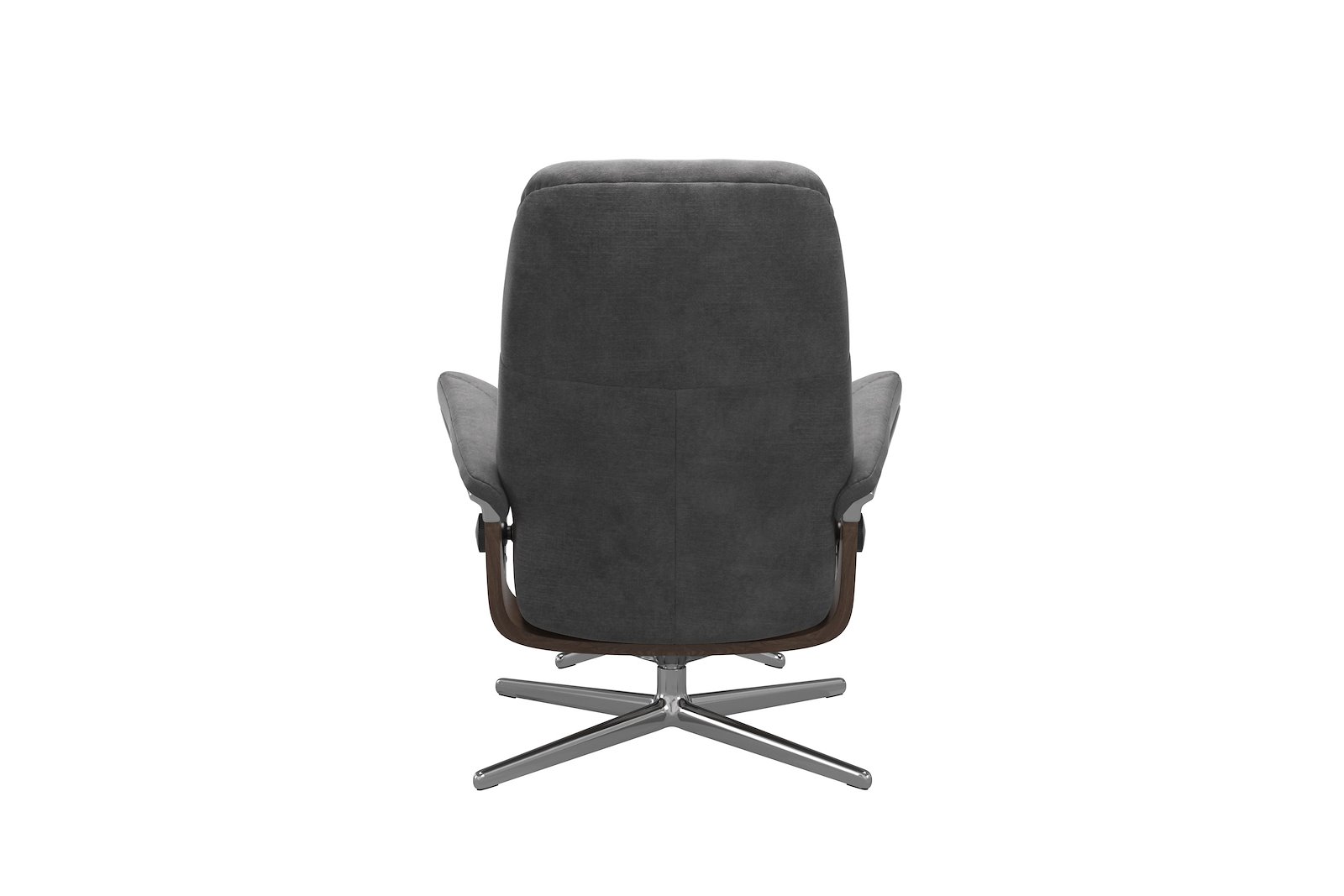 Consul lenestol m/krakk Tekstil Magnolia Light Grey - Cross Chrome - Wengebeiset