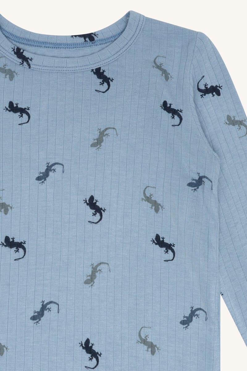 Austin T-shirt LS Lizards light blue - Hust & Claire - Rumpetroll