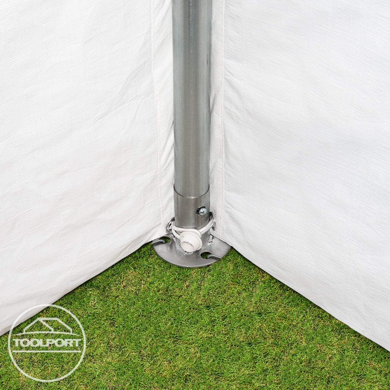 TOOLPORT Partyzelt Pavillon 3x5 m in weiß PE Plane 350 N Wasserdicht UV Schutz Festzelt Gartenzelt