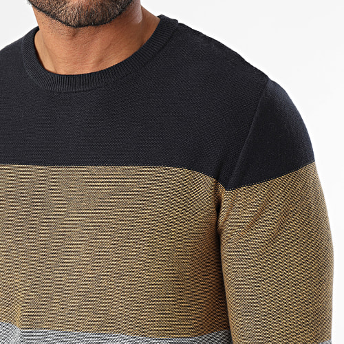 Pull Lacey 10052002 Bleu Marine Jaune Gris Chiné