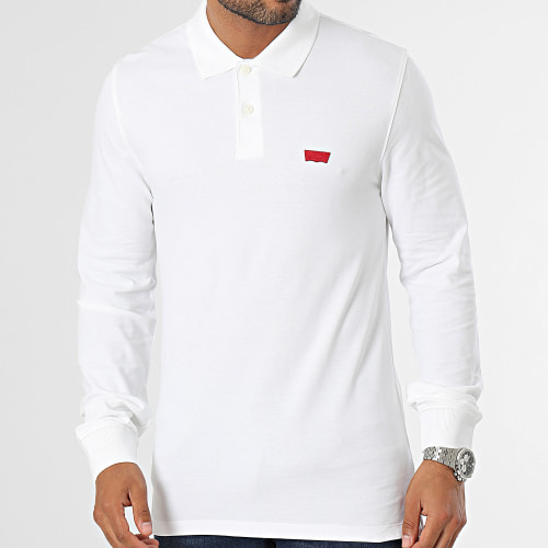 Polo Manches Longues Slim A5797 Blanc