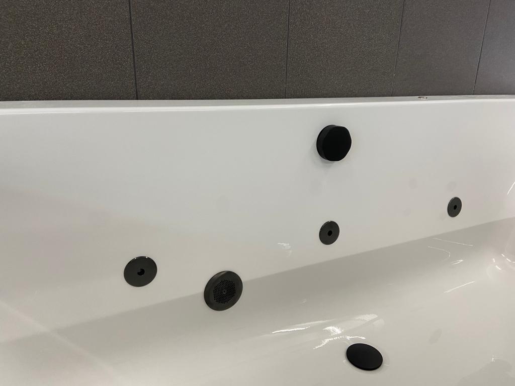 Lambini Designs Round bubbelbad 190x90cm elektronisch 6 4 2 hydrojets zwart