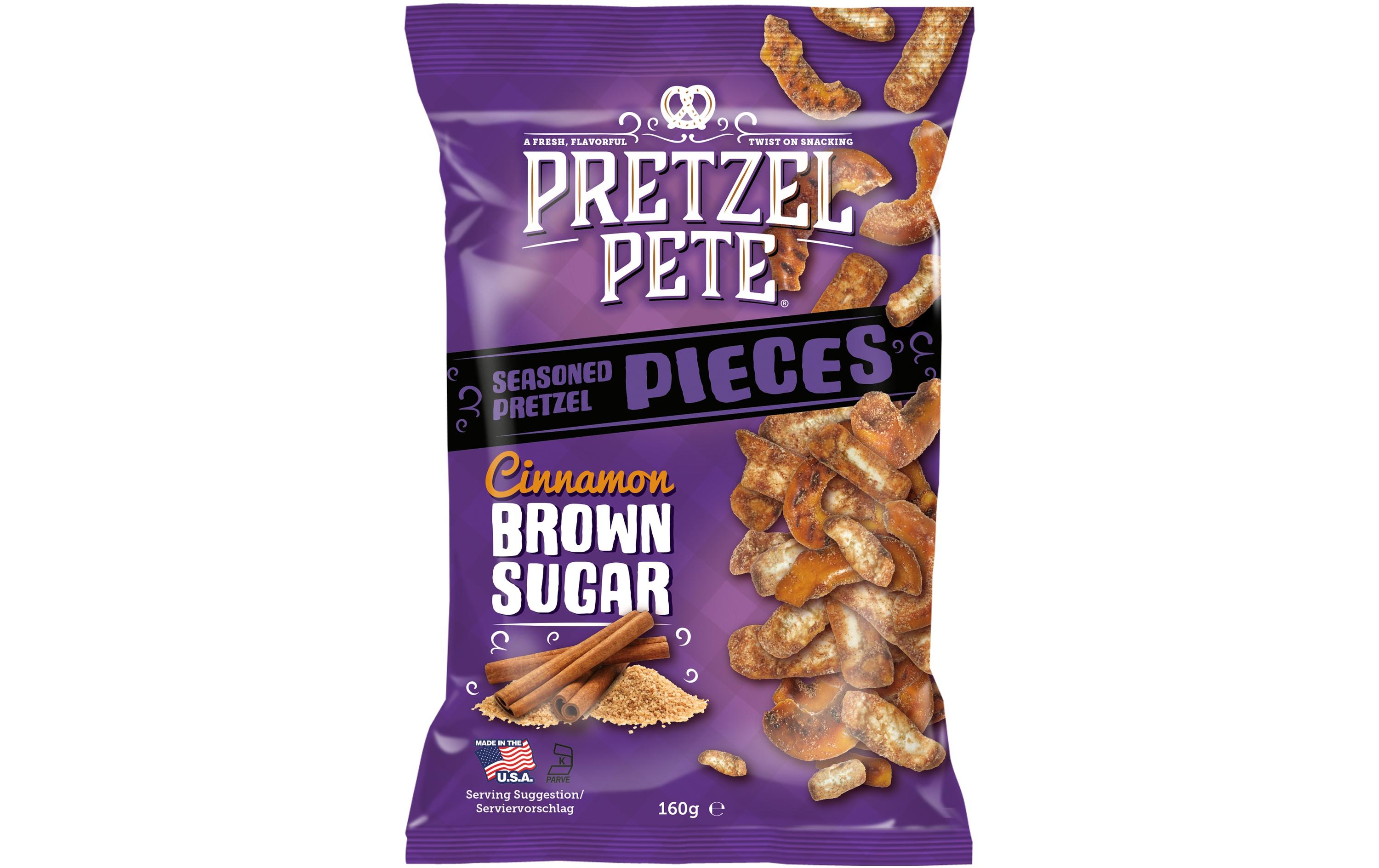 Bretzel Pieces Cinnamon & Brown Sugar 160 gGebrochene Brezelstücke mit Zimt und Zucker