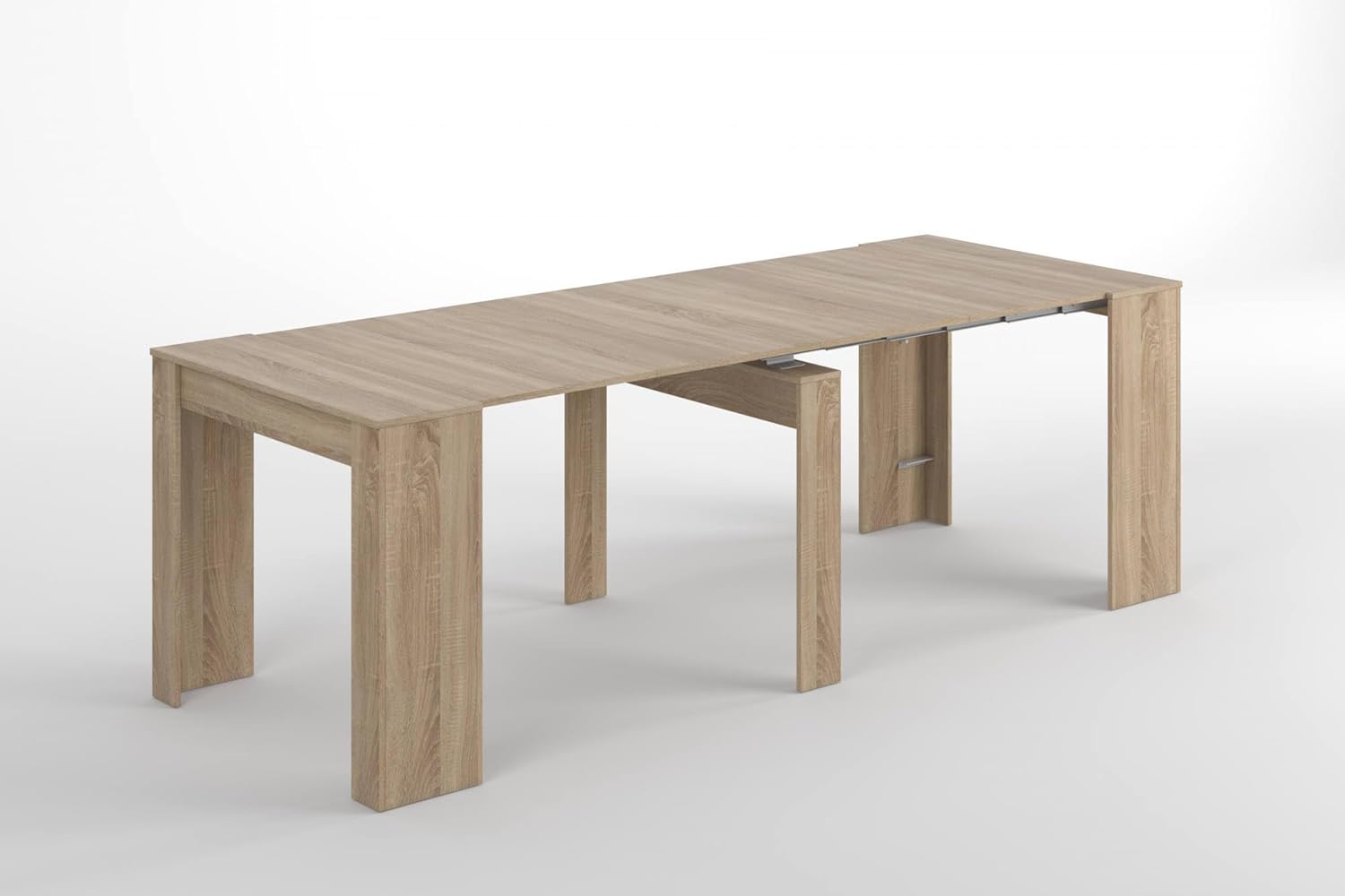 Dmora - Ausziehbarer Tisch Compton, ausziehbarer Esstisch, Tisch mit Mehrzweckverlängerungen, ausziehbar auf bis zu 10 Sitzplätze, 51/237 x 90 x 78 cm, Eiche