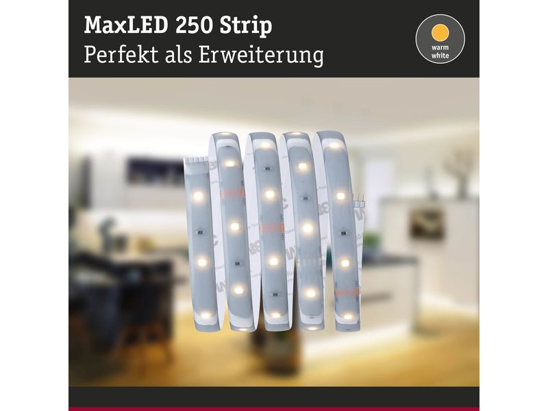 Paulmann LED-Stripe MaxLED 250 2700 K, 1 m Verlängerung Beschichteter LED-Streifen, kürzbar