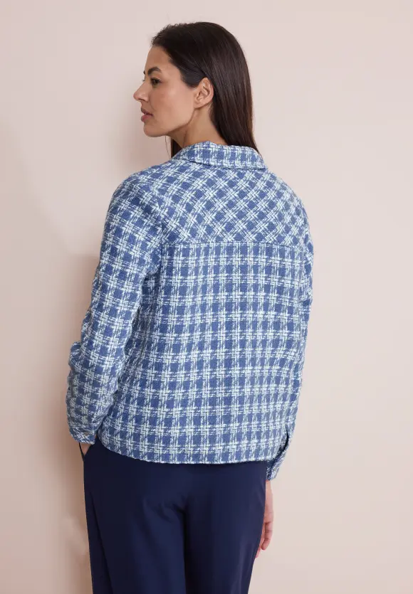 Kurze Bouclé Jacke - high blue