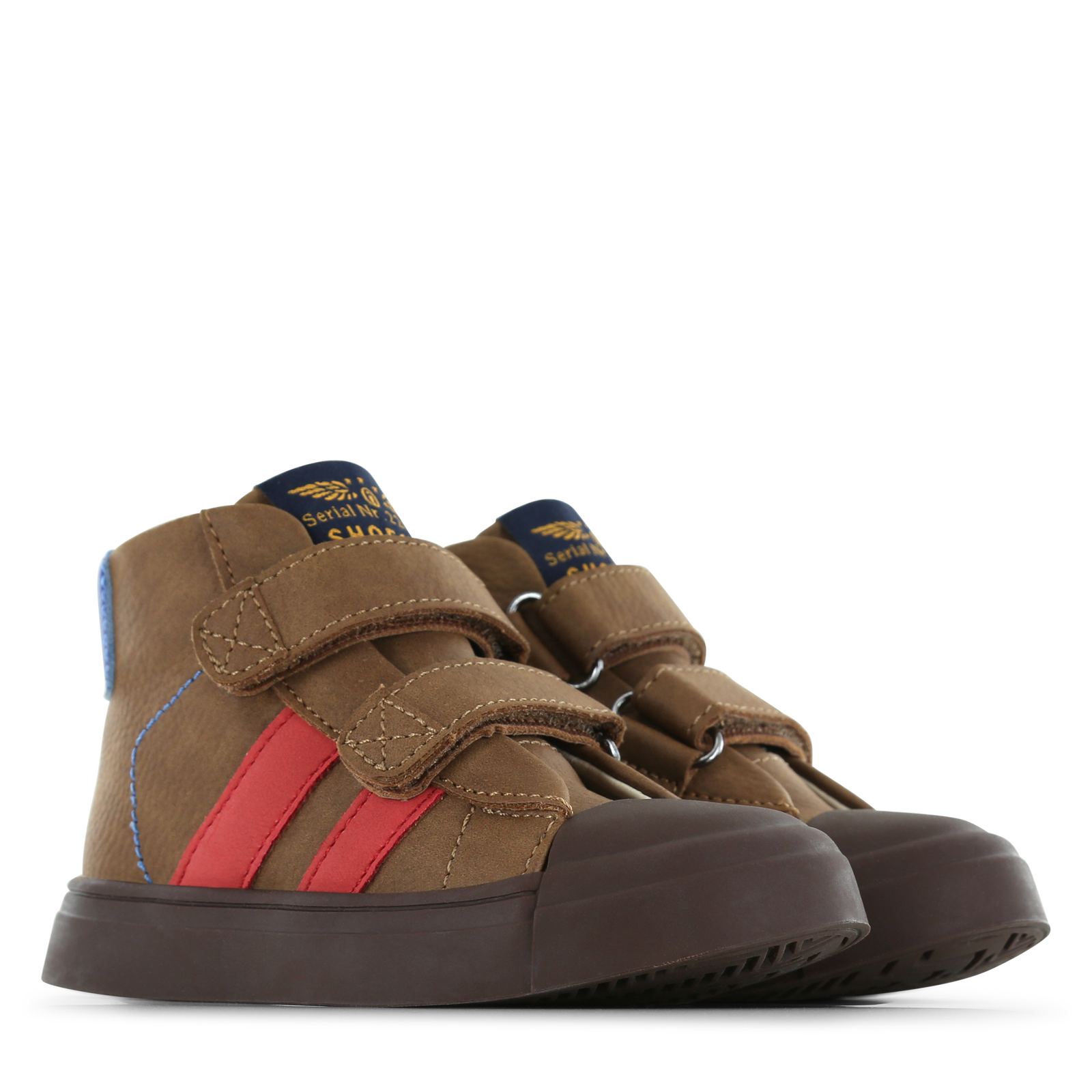 Shoesme bruine bootie met rode striping Microfiber nubuck | Sale