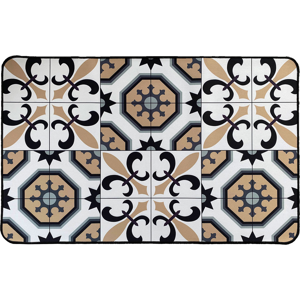 Tapis imprimé CARMEN polyester blanc 50x80cm