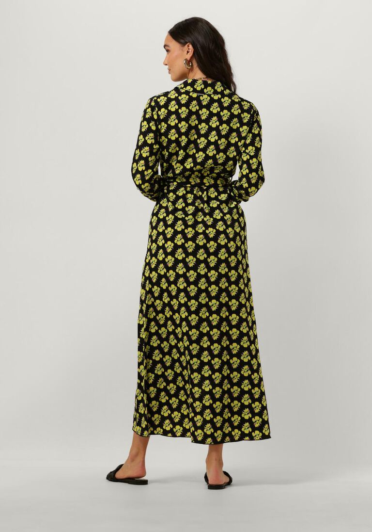 COLOURFUL REBEL gele colourful rebel maxi jurk vivian big flower maxi dress
