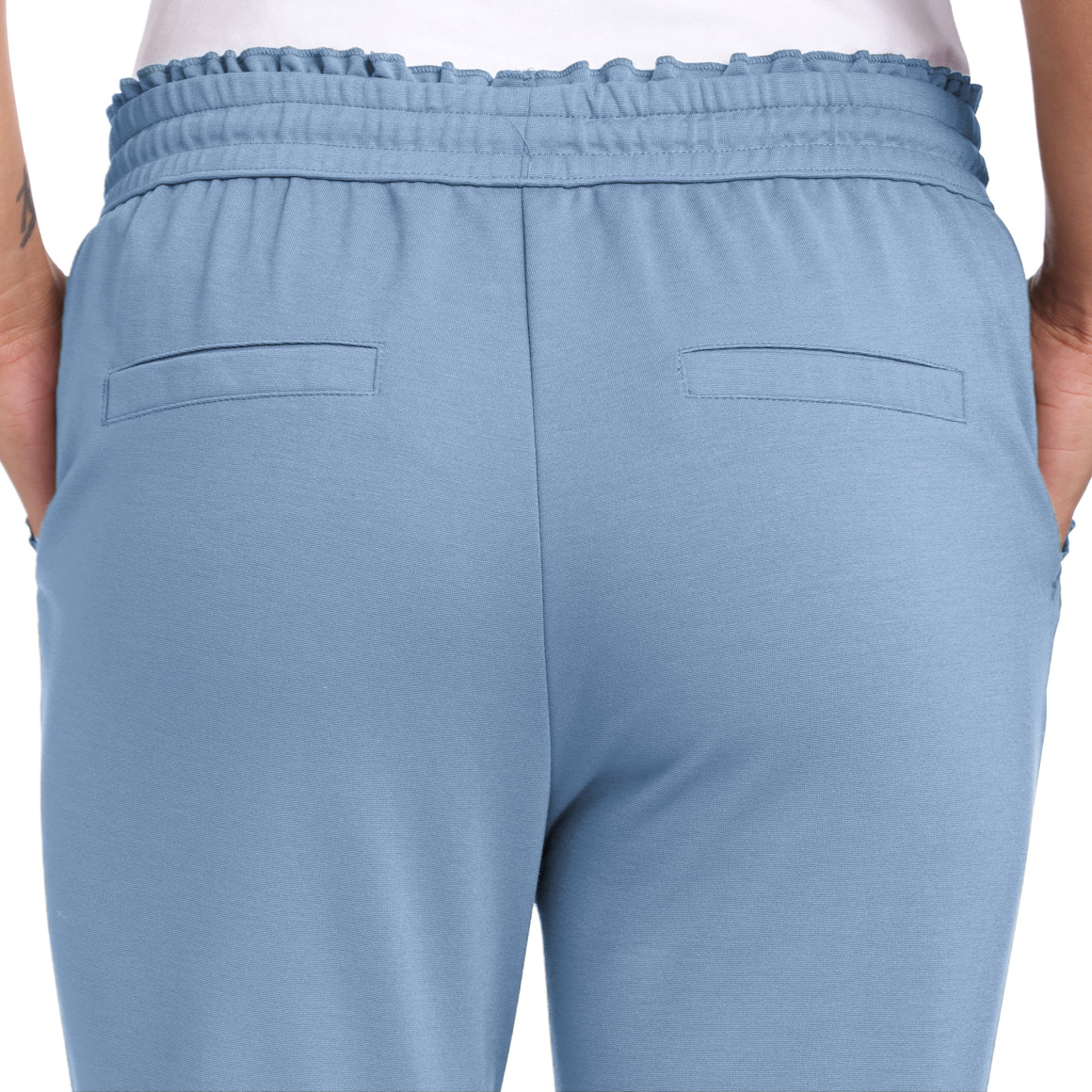 Gina Damen Jogpants mit Rüschen hellblau