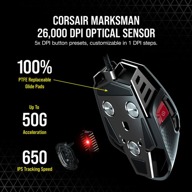 Corsair M65 RGB Ultra Tunable gaming mus (sort)