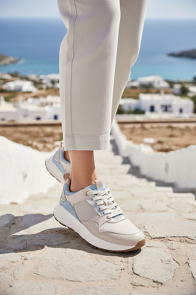 Xsensible Newport Stretchwalker Sneakers Taupe Dames