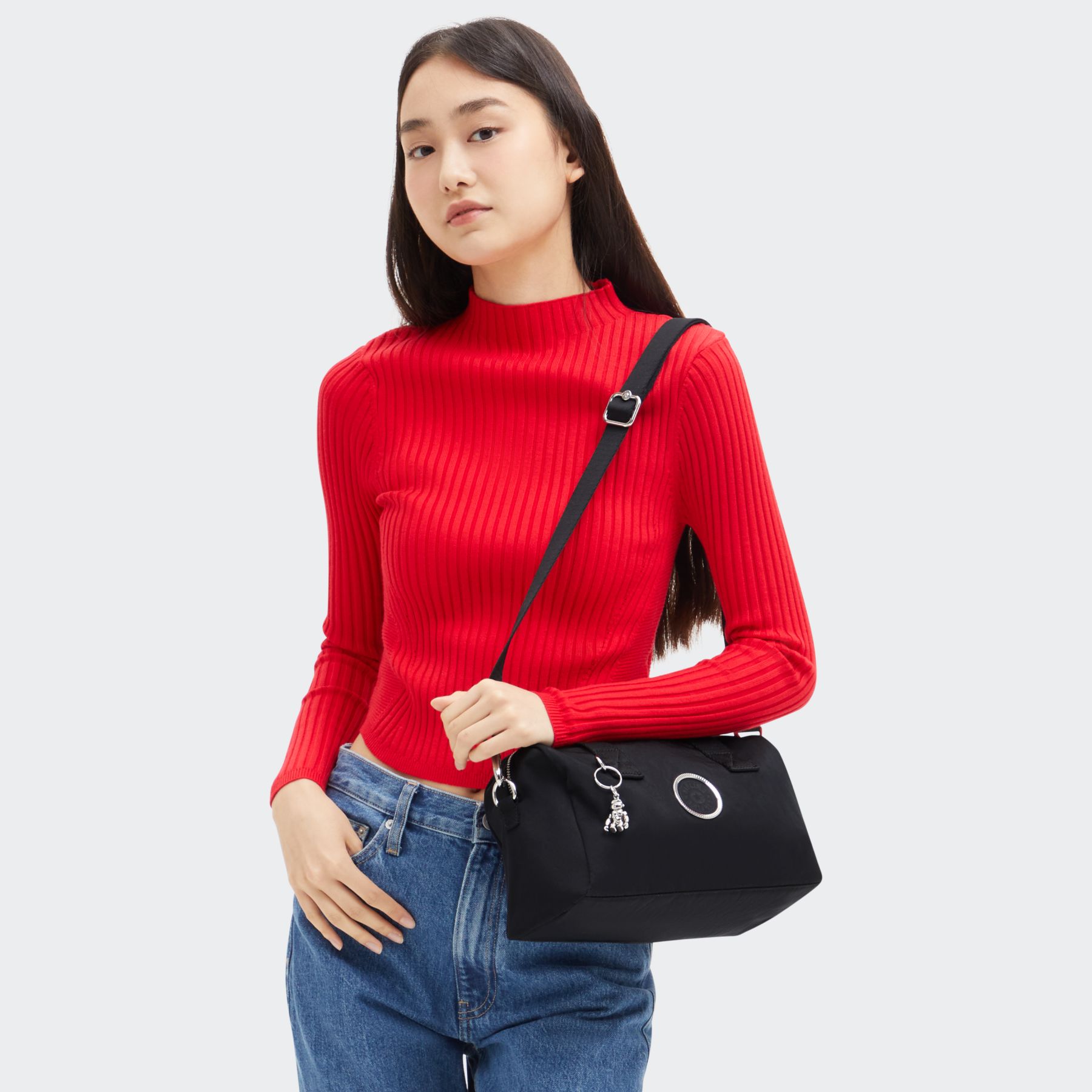 BINA M Sac à main de taille moyenne avec bandoulière ajustable amovible - Black Spice