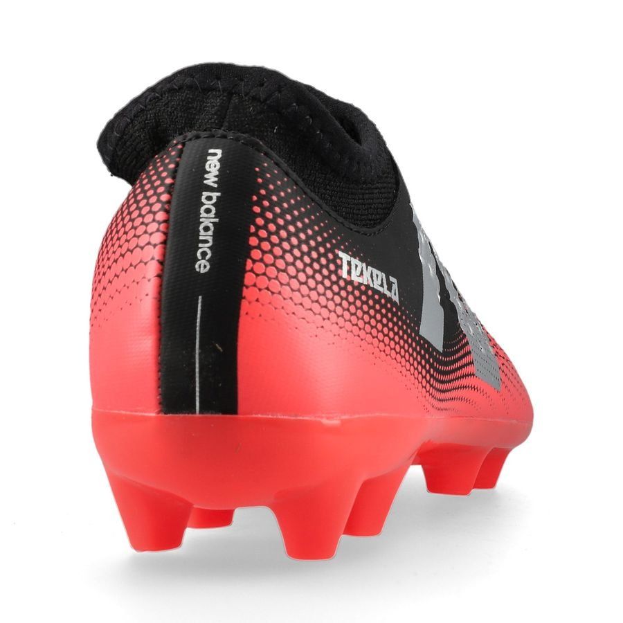 New Balance Tekela V4 Magique FG Flash Point - Noir/Rouge/Argenté Enfant