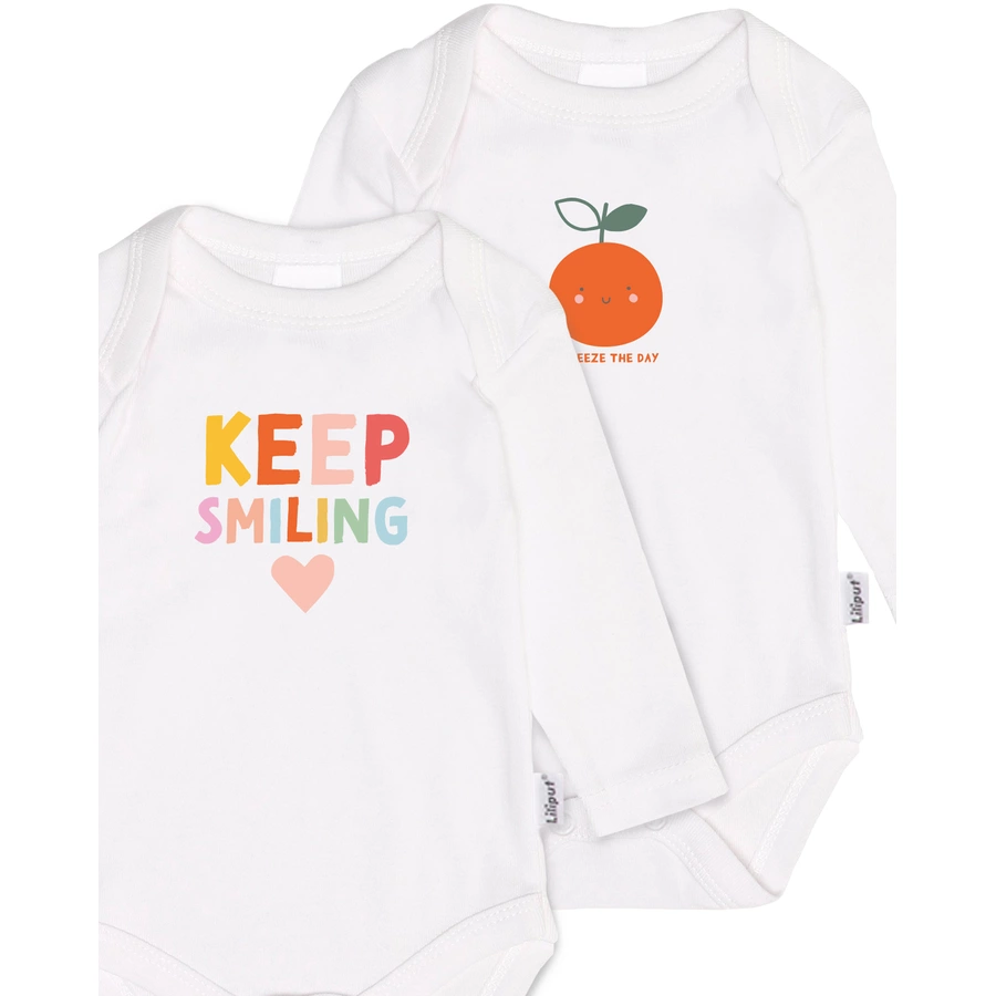 Liliput Langarmbody Keep Smiling weiss