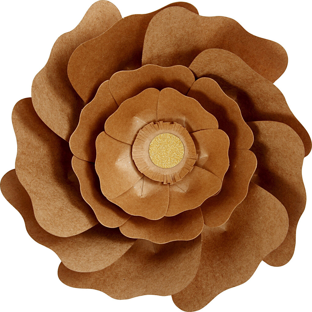 Papirblomster - Ø 15+25 CM - Natur - 2 Stk