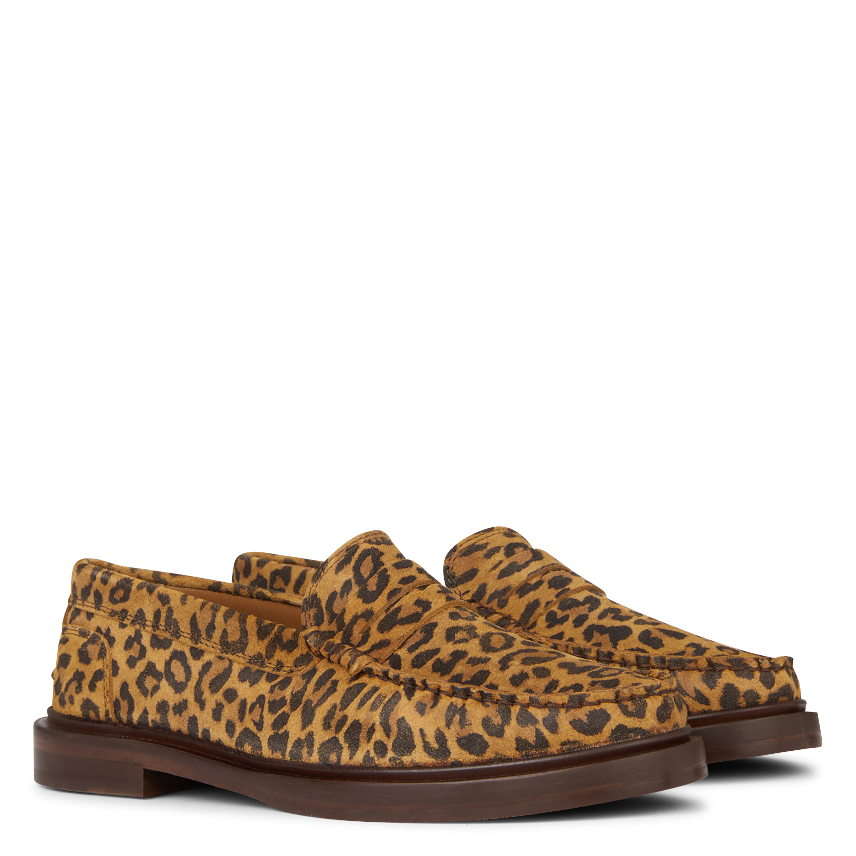 POLLY - Mocassins léopard en cuir suédé | Multicolore