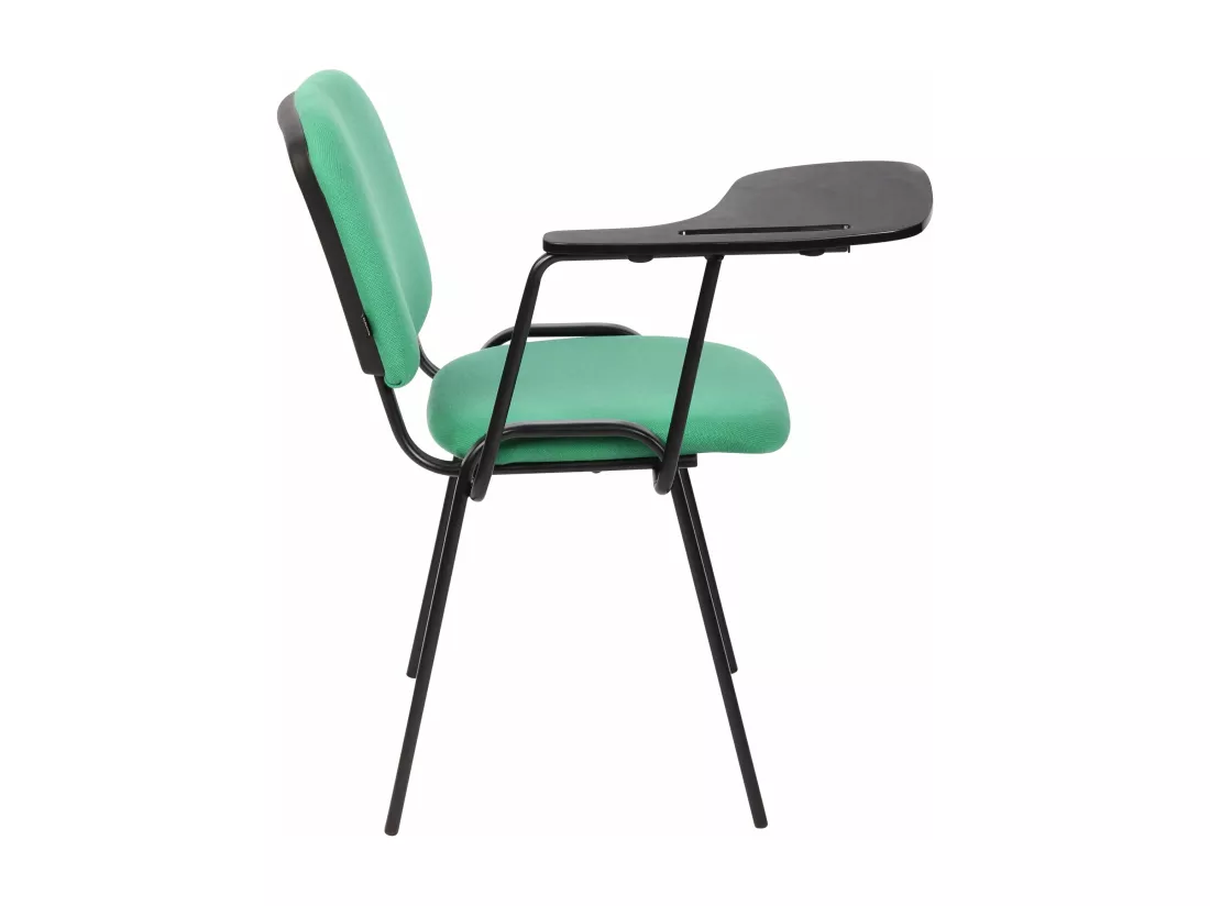 Lot de 4 Chaise de conférence - Tissu & Métal noir mat - Vert - Ken