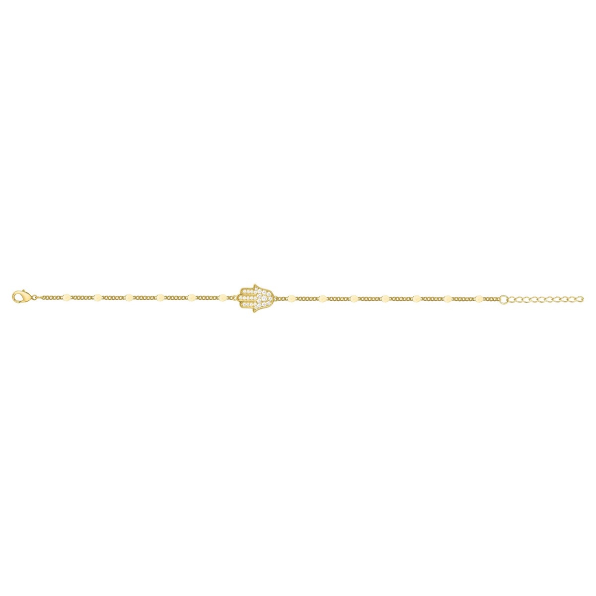 Bracelet en Plaqué Or avec oxyde de zirconium blanc