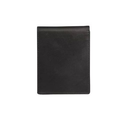 Maverick All Black - Portefeuille - billfold RFID with 2 banknote pockets - cuir de vachette pleine fleur tanné végétal - noir