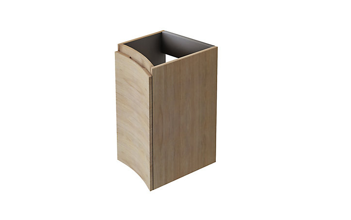 Meuble complément sous vasque effet bois Vague 34 cm version gauche