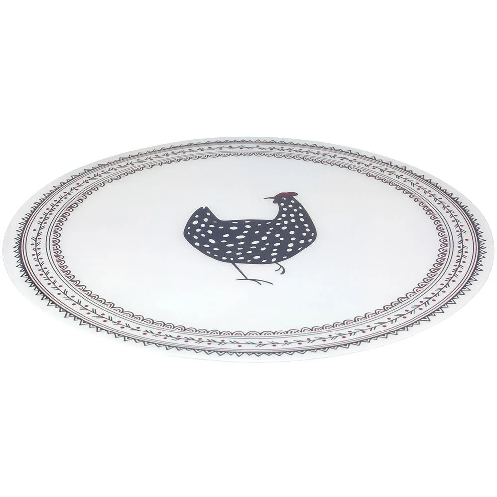 Set de table plastique imprimé poule Ø38 cm