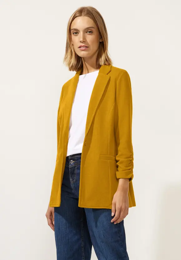 Longblazer mit Raffung - tanned yellow