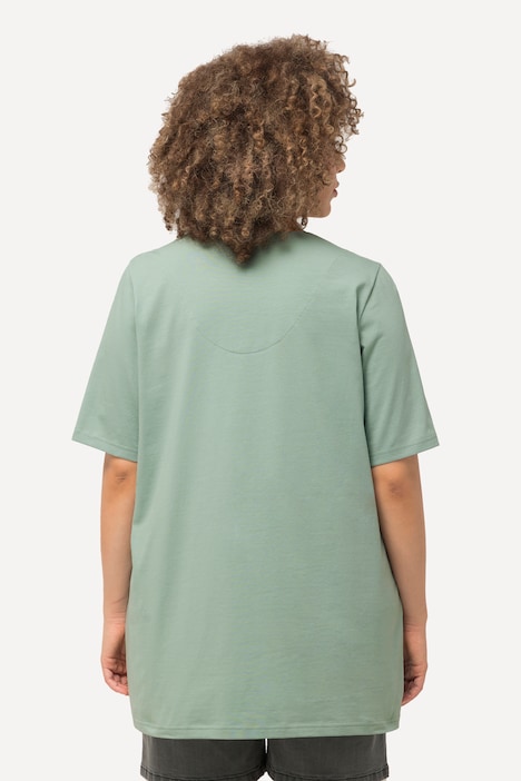 T-Shirt, A-Linie, Tunika-Ausschnitt, Halbarm
