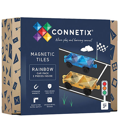 Connetix Magnetset - 2 Teile - Rainbow Autopaket