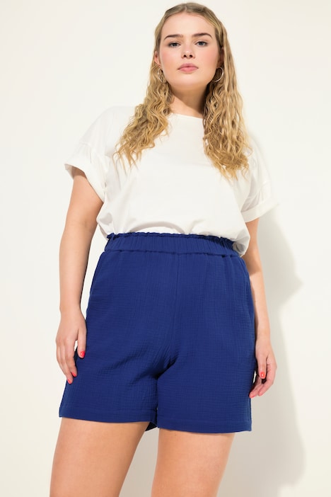 Shorts, wide Legs, Musselin, Elastikbund