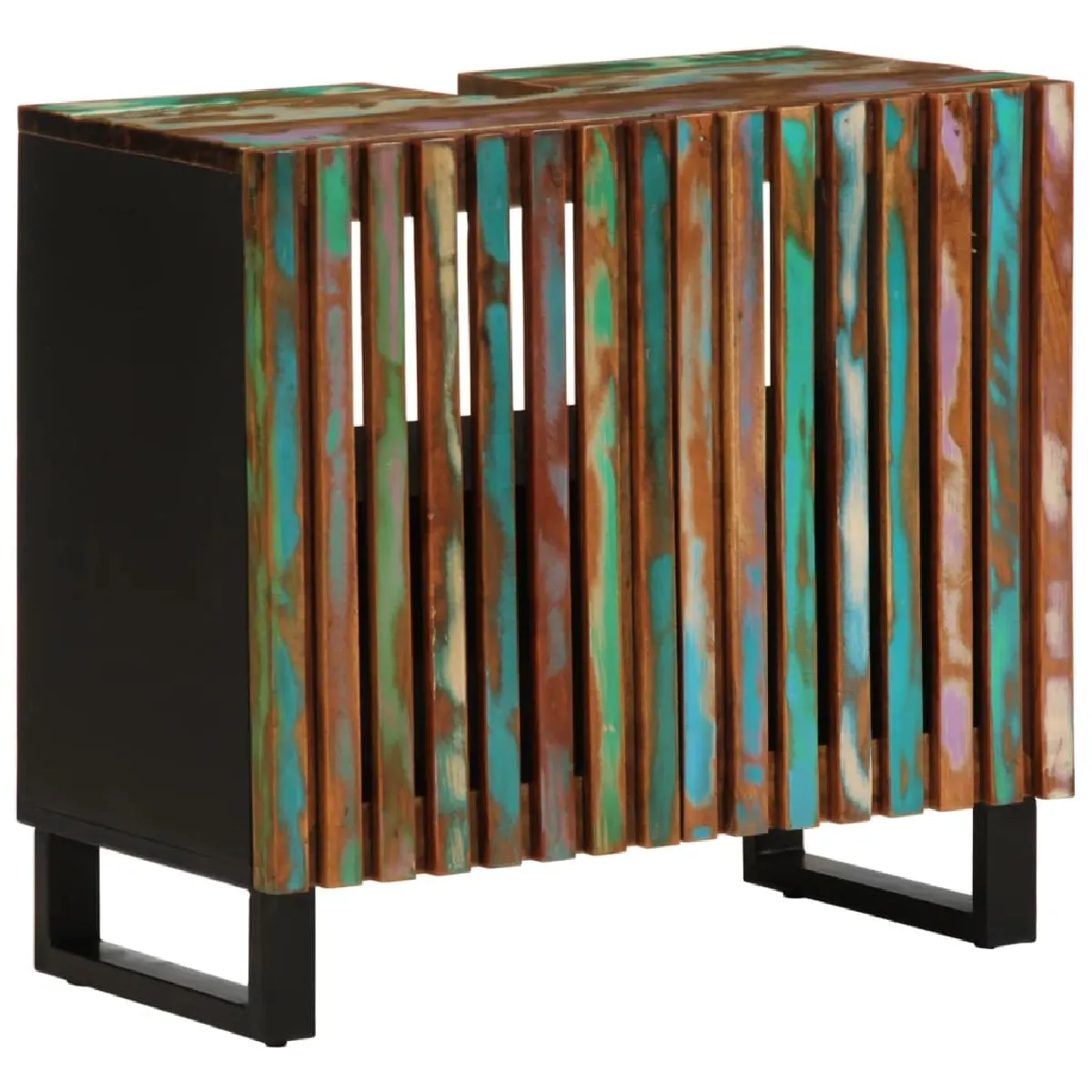 vidaXL Armoire lavabo de salle de bain en bois d'acacia