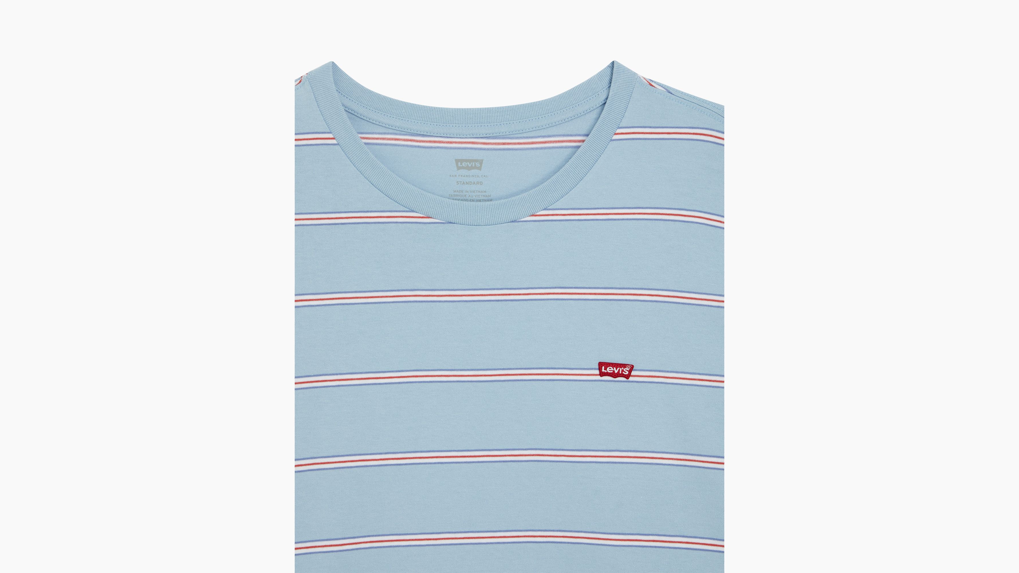 T-shirt Original Housemark (grandes tailles) - Seaside Stripe Soft Chambray - Bleu