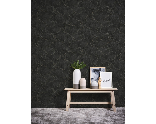 Vliesbehang 37991-1 Michalsky 4 - Verandering is goed Marmerzwart
