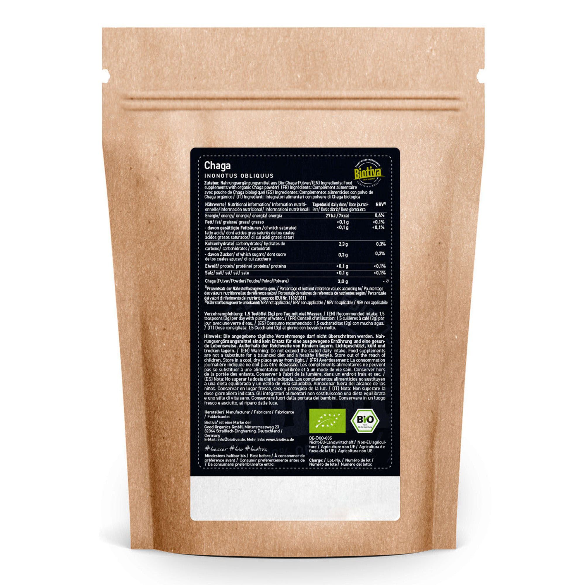 Biotiva Chaga Pilz Pulver Bio