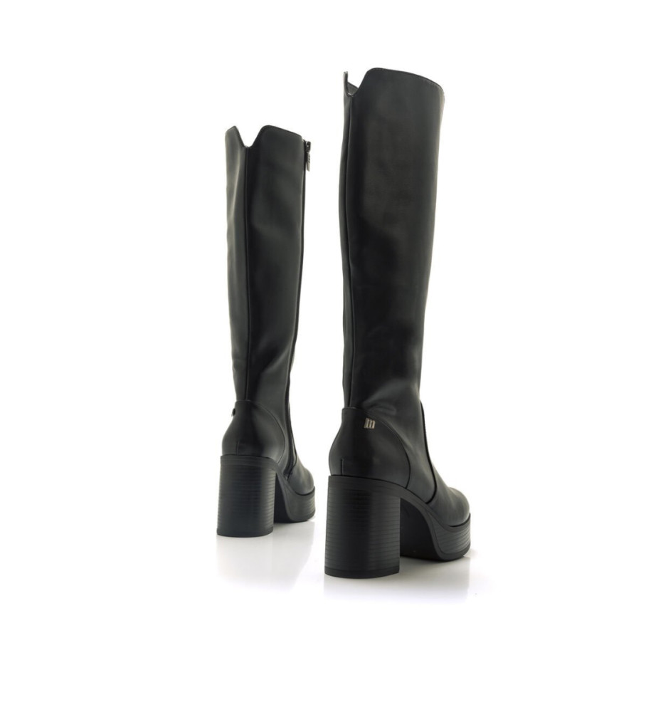 Botas Mustang anos 60 pretas - Salto de 9 cm -