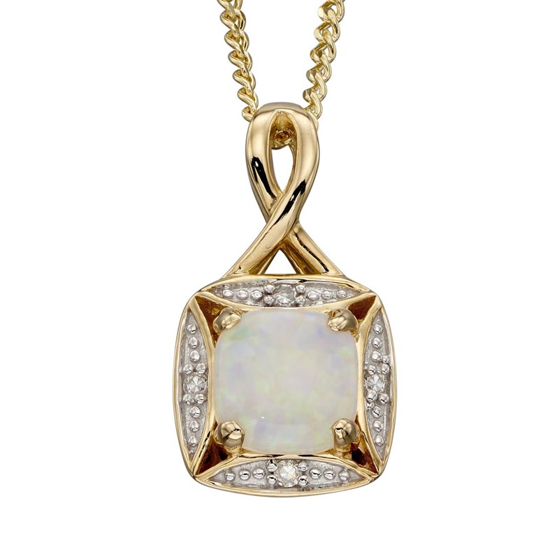 Collier opal en or 375/1000