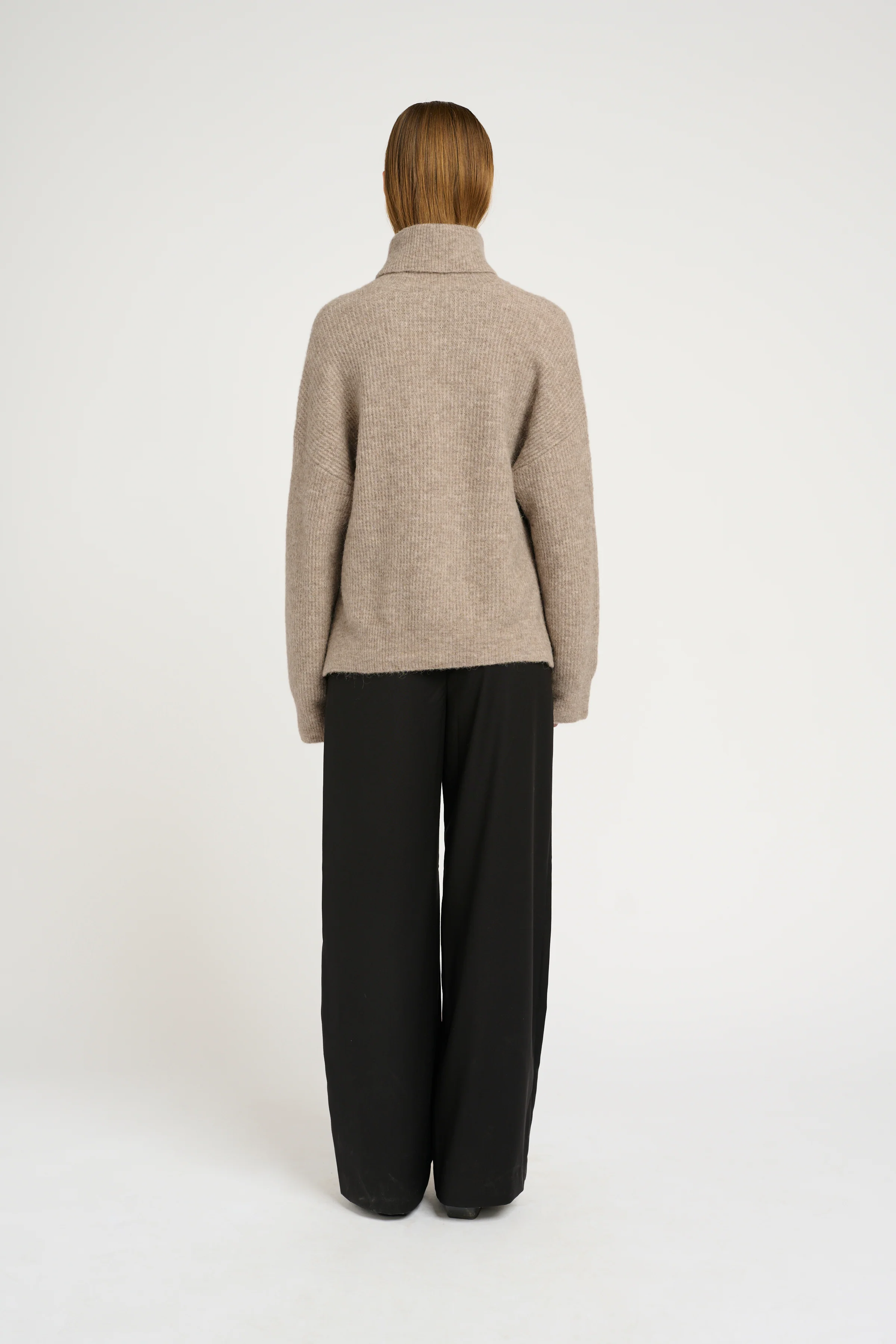 GESTUZ  AlphaGZ turtleneck uldstriktrøje - Charcoal Melange
