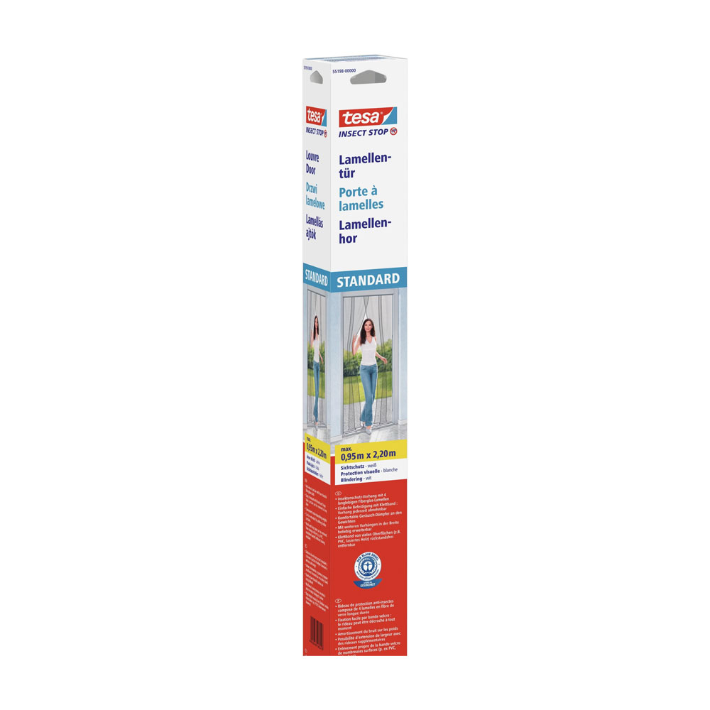 (95x220cm) Lamellentür Standard Fliegengitter Insektenschutz Vorhang (55198-00000-00) - Weiss