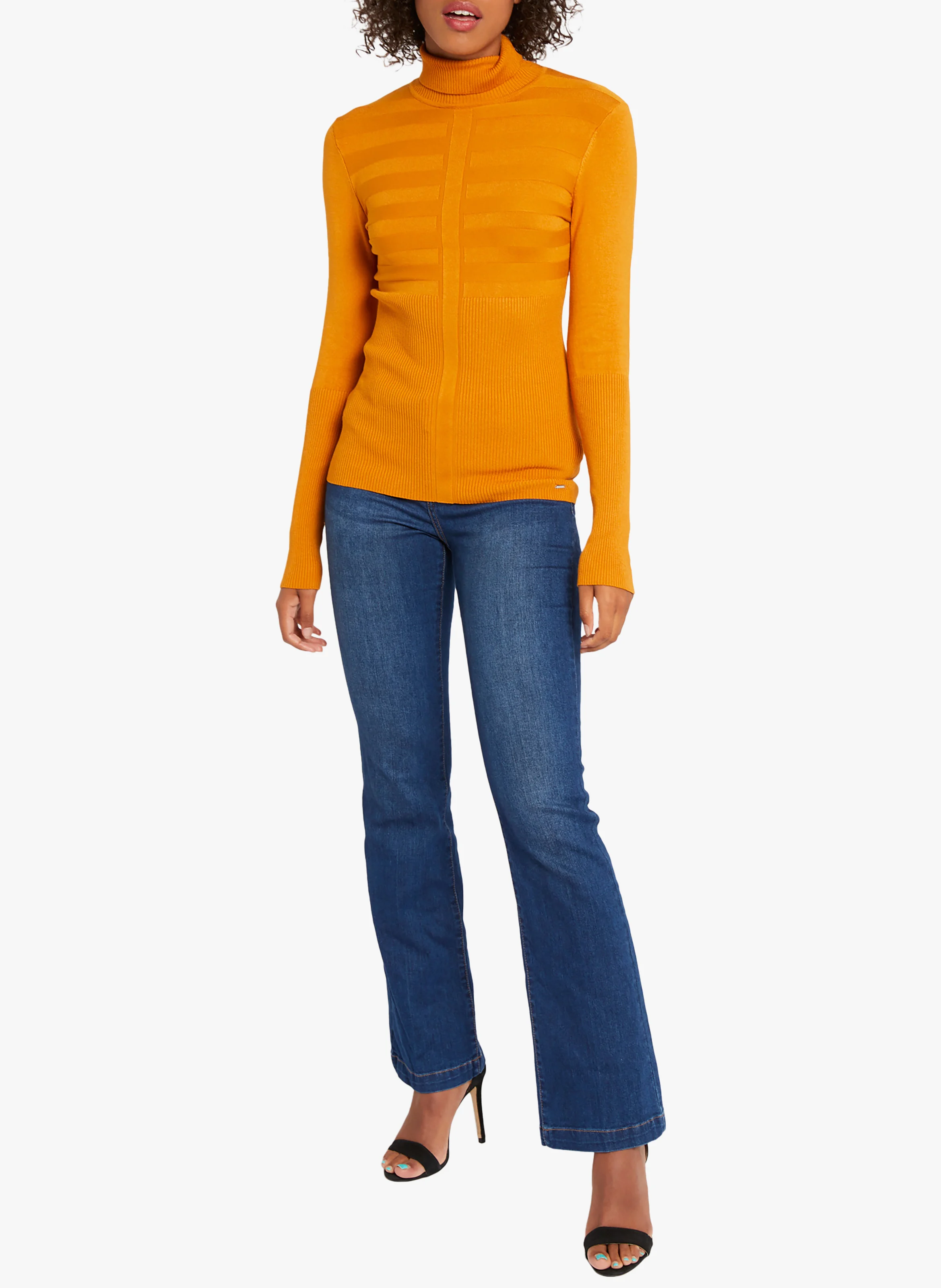 Pull col roulé | Jaune