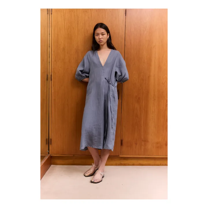 Deiji Studios Robe Crease Bind Lin | Bleu