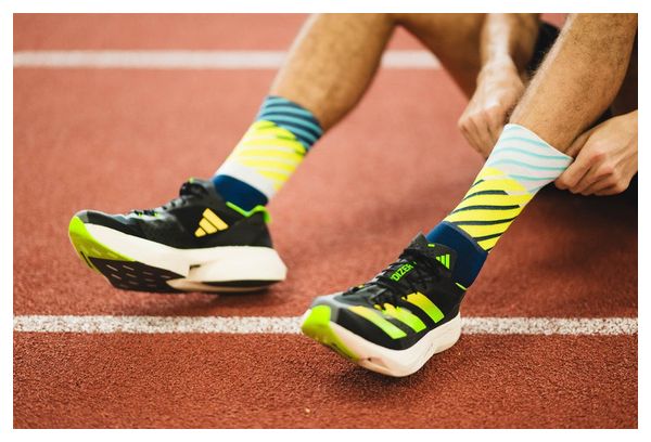 Chaussettes de Running Incylence Diagonals Bleu Fluo