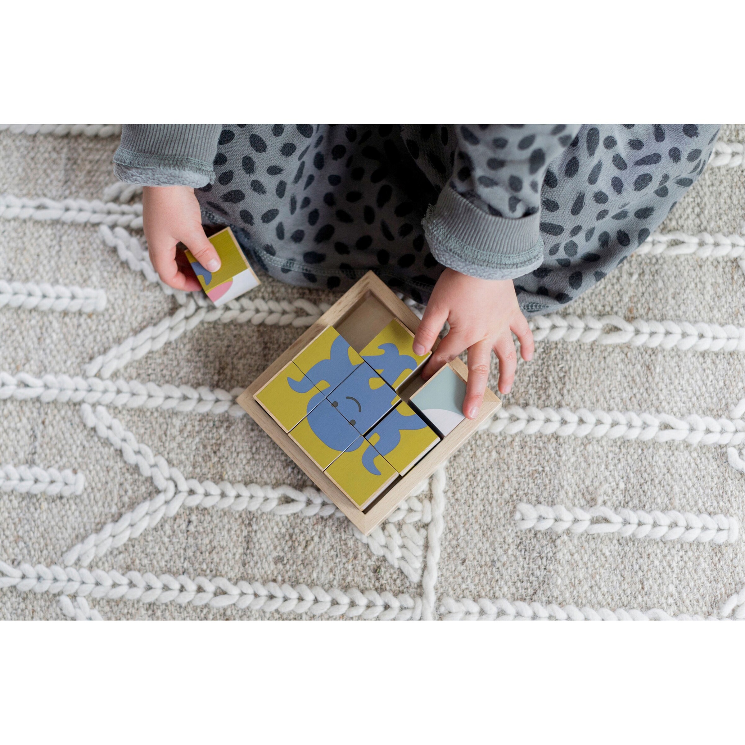 Kindsgut Holzwürfel-Puzzle Tiere
