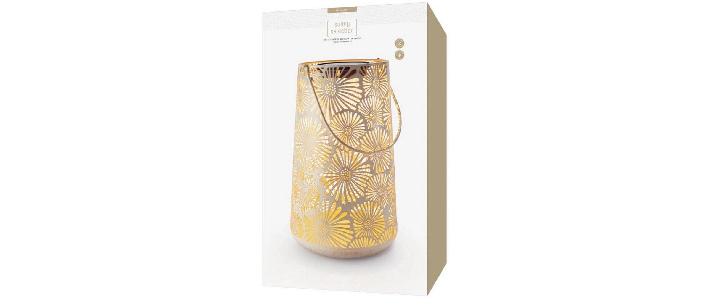 STT Laterne »Blossom« Stilvolle Solar-Laterne mit Blumen-Motiv für Haus und Garten