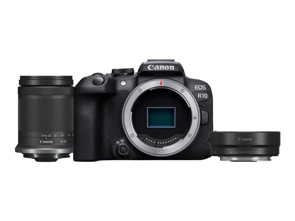 Canon EOS R10 - Digitalkamera - spejlløst - 24.2 MP - APS-C - 4K / 60 fps - 8.3x optisk zoom RF-S 18-150 mm F3.5-6.3 IS STM objektiv - Wi-Fi, Bluetooth