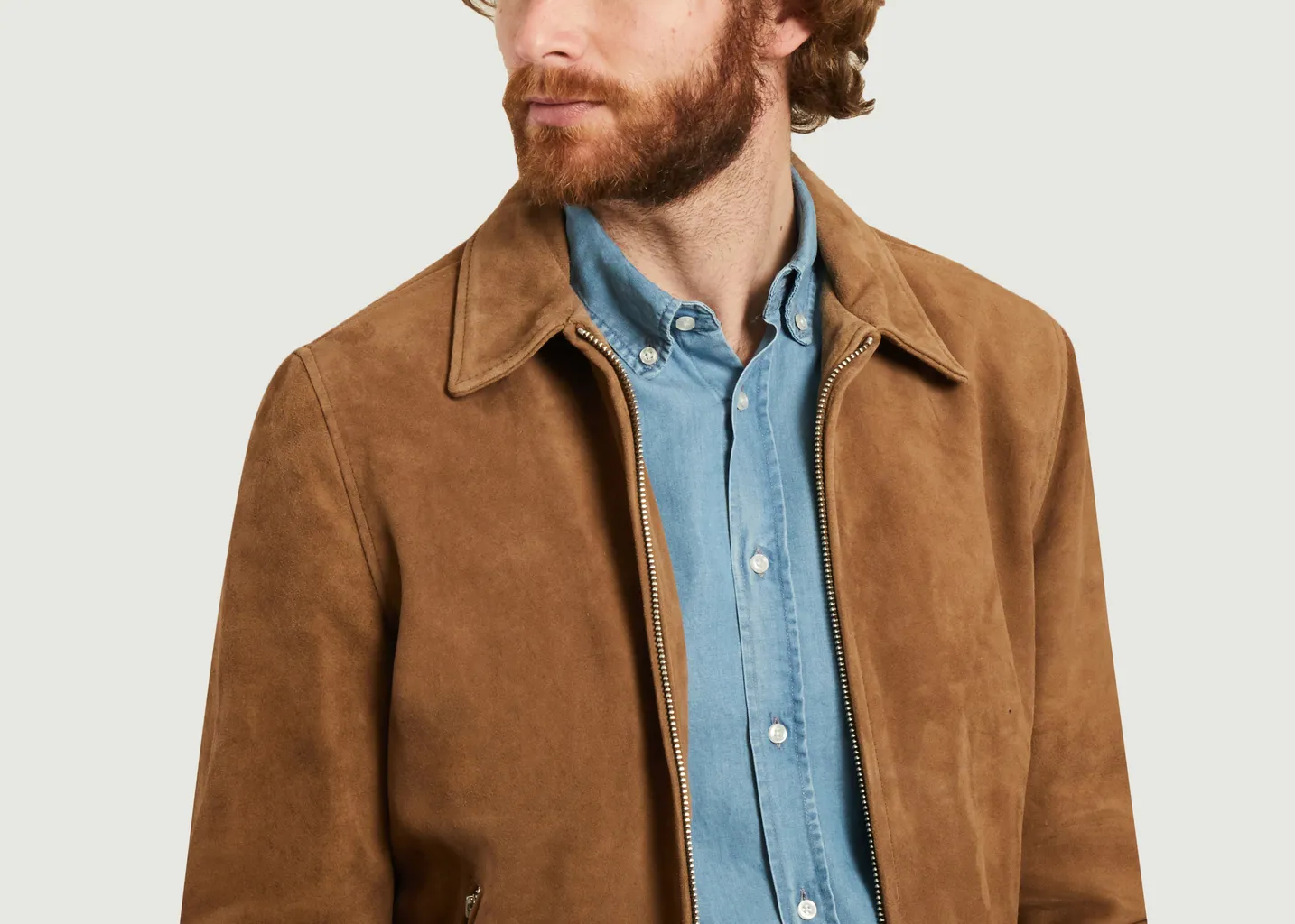 Blouson zippé en cuir velours Lcyaless Schott NYC