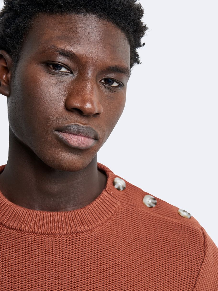 Pull col rond en coton